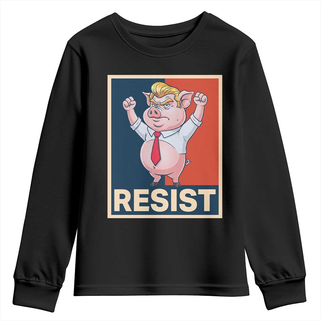Funny Freedom Pig Resistance Movement Political Satire Meme Gift Youth Sweatshirt TS12 Black Print Your Wear