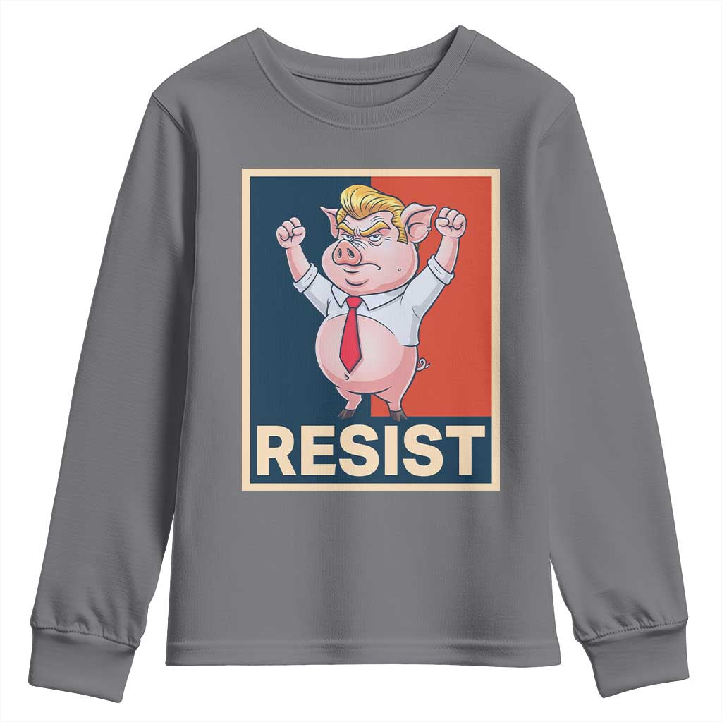 Funny Freedom Pig Resistance Movement Political Satire Meme Gift Youth Sweatshirt TS12 Charcoal Print Your Wear
