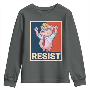 Funny Freedom Pig Resistance Movement Political Satire Meme Gift Youth Sweatshirt TS12 Dark Heather Print Your Wear