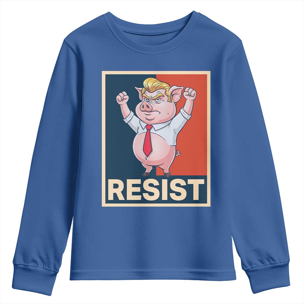 Funny Freedom Pig Resistance Movement Political Satire Meme Gift Youth Sweatshirt TS12 Royal Blue Print Your Wear