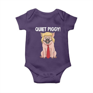 Quiet Quiet Piggy Baby Onesie Funny Sarcastic Political Anti Authoritarian TS12 Purple Print Your Wear