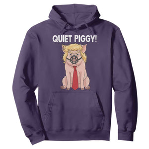 Quiet Quiet Piggy Hoodie Funny Sarcastic Political Anti Authoritarian TS12 Purple Print Your Wear