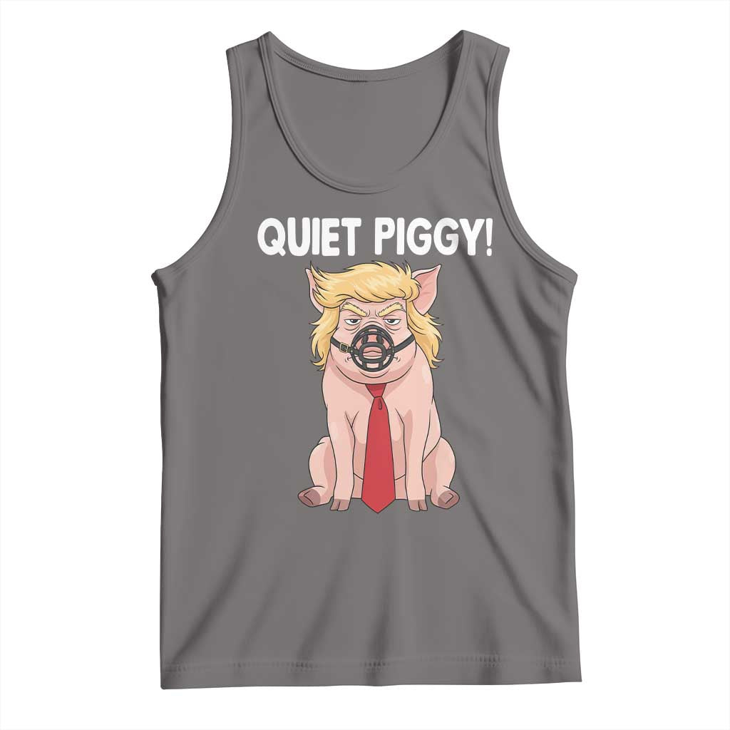 Quiet Quiet Piggy Tank Top Funny Sarcastic Political Anti Authoritarian TS12 Deep Heather Print Your Wear