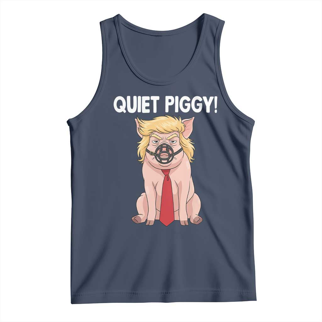 Quiet Quiet Piggy Tank Top Funny Sarcastic Political Anti Authoritarian TS12 Navy Print Your Wear
