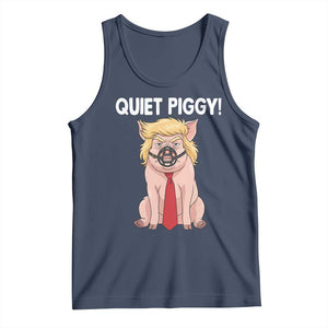 Quiet Quiet Piggy Tank Top Funny Sarcastic Political Anti Authoritarian TS12 Navy Print Your Wear