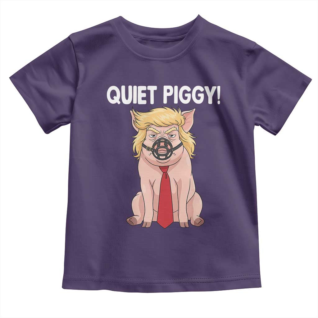 Quiet Quiet Piggy Toddler T Shirt Funny Sarcastic Political Anti Authoritarian TS12 Purple Print Your Wear