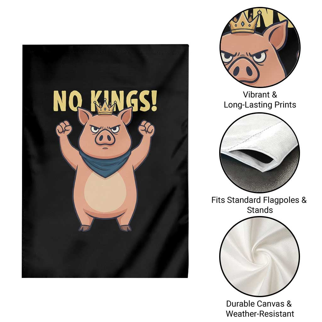 No Kings Pig Garden Flag Resistance Movement Anti Authoritarian Gift TS12 Print Your Wear