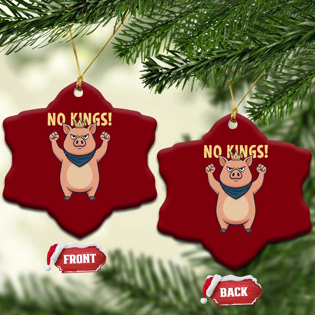 No Kings Pig Ceramic Ornament Resistance Movement Anti Authoritarian Gift TS12 Print Your Wear