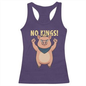 No Kings Pig Racerback Tank Top Resistance Movement Anti Authoritarian Gift TS12 Purple Print Your Wear