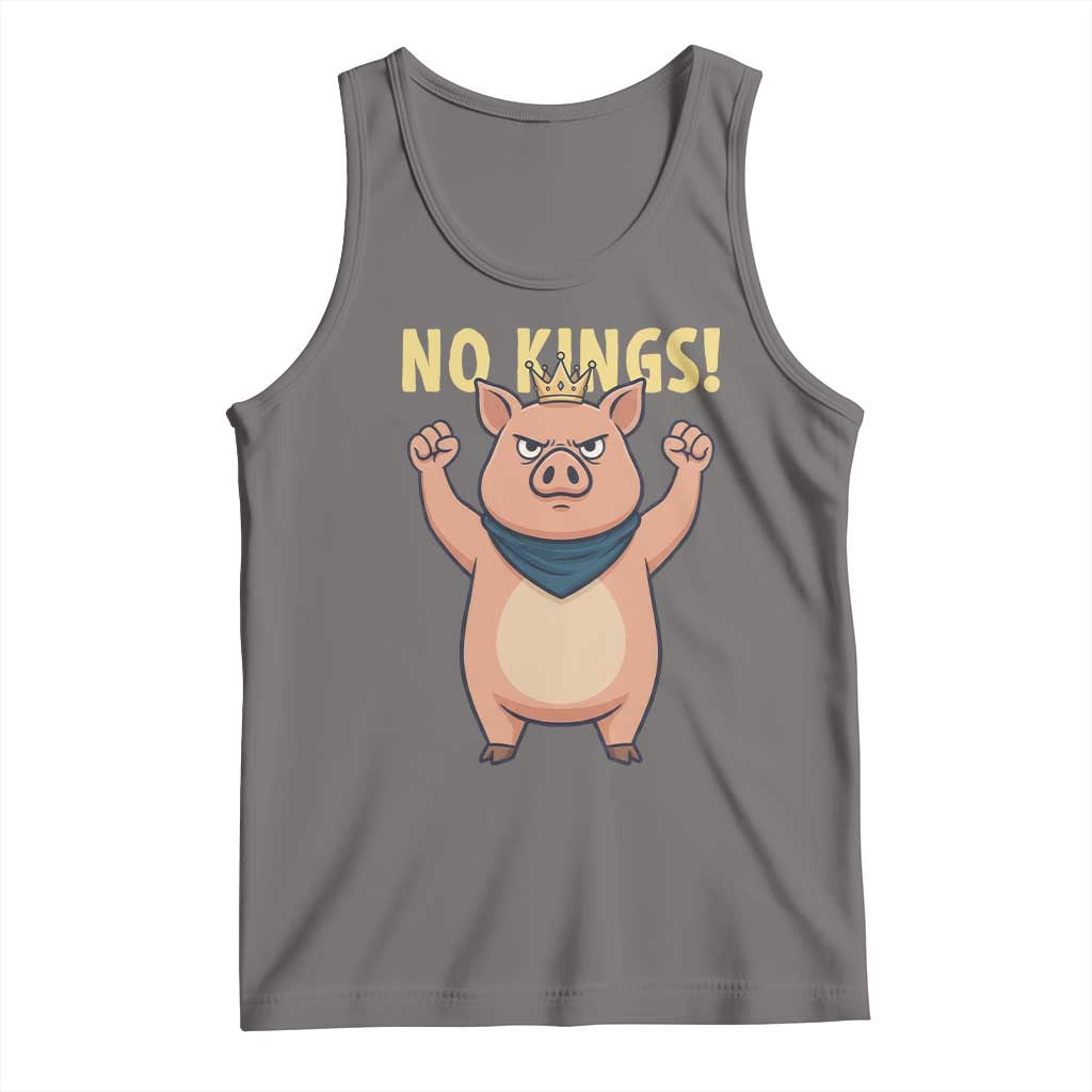 No Kings Pig Tank Top Resistance Movement Anti Authoritarian Gift TS12 Deep Heather Print Your Wear