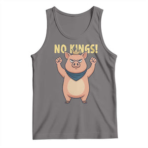 No Kings Pig Tank Top Resistance Movement Anti Authoritarian Gift TS12 Deep Heather Print Your Wear