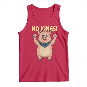 No Kings Pig Tank Top Resistance Movement Anti Authoritarian Gift TS12 Red Print Your Wear