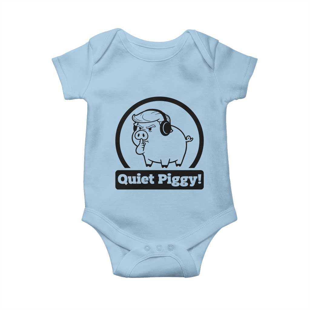 Funny Quiet Quiet Piggy Meme Baby Onesie Anti Fascist Political Parody Gift TS12 Light Blue Print Your Wear