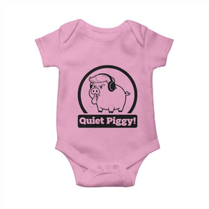 Funny Quiet Quiet Piggy Meme Baby Onesie Anti Fascist Political Parody Gift TS12 Light Pink Print Your Wear