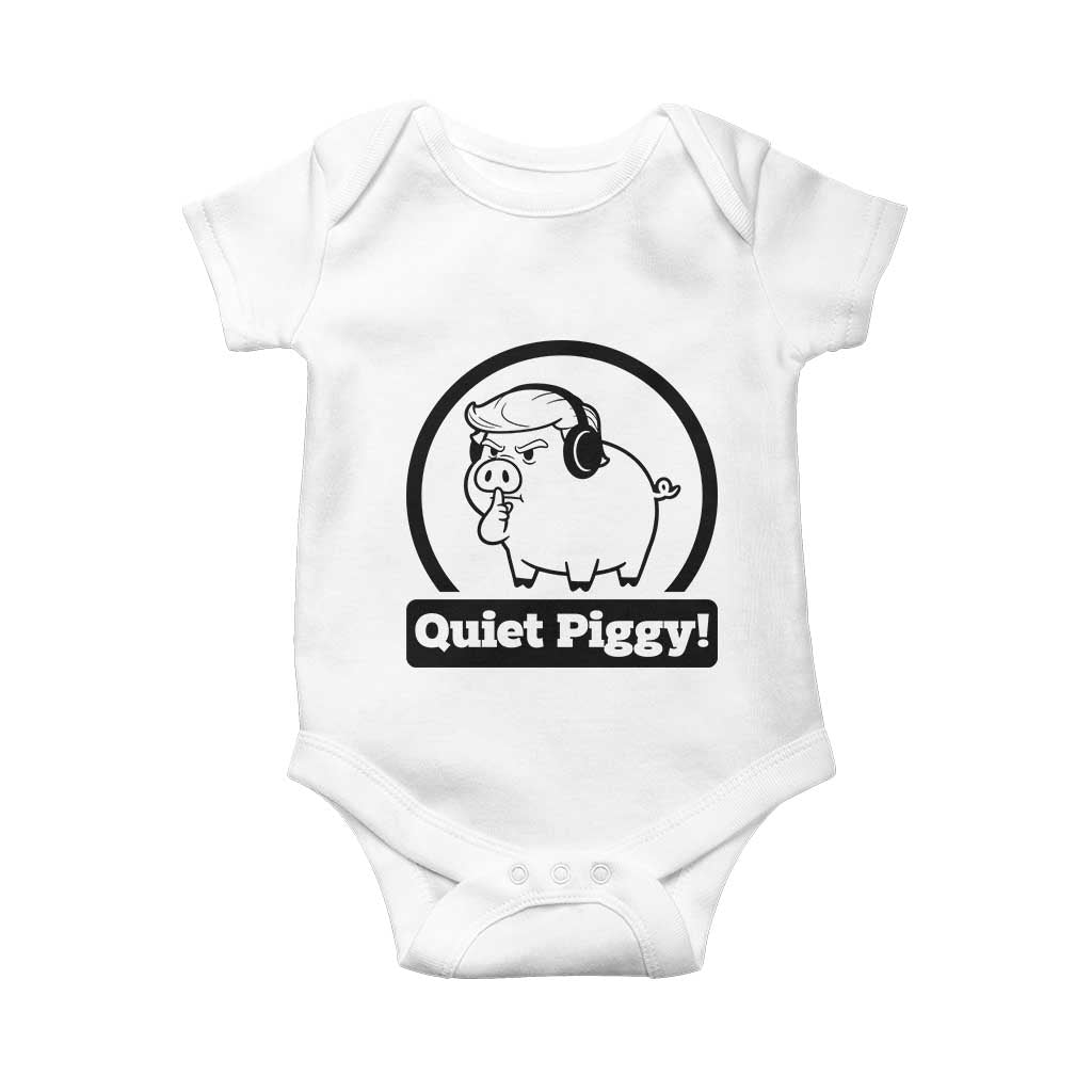 Funny Quiet Quiet Piggy Meme Baby Onesie Anti Fascist Political Parody Gift - Print Your Wear