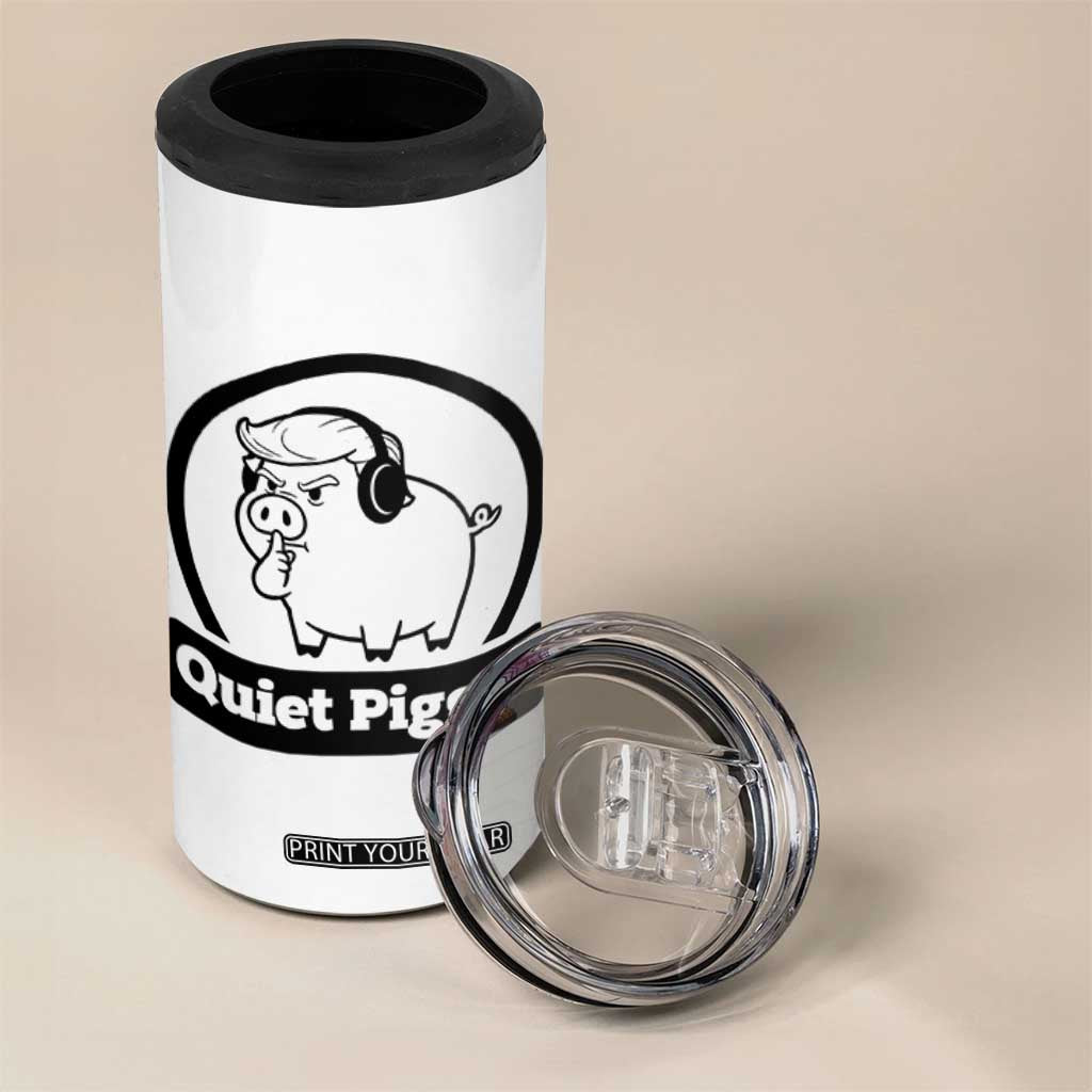 Funny Quiet Quiet Piggy Meme 4 in 1 Can Cooler Tumbler Anti Fascist Political Parody Gift TS12 Print Your Wear