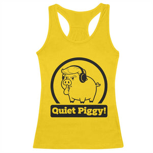 Funny Quiet Quiet Piggy Meme Racerback Tank Top Anti Fascist Political Parody Gift TS12 Daisy Print Your Wear