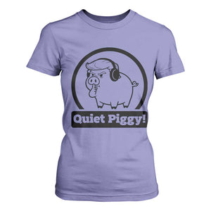 Funny Quiet Quiet Piggy Meme T Shirt For Women Anti Fascist Political Parody Gift TS12 Violet Print Your Wear