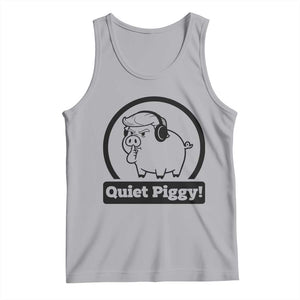 Funny Quiet Quiet Piggy Meme Tank Top Anti Fascist Political Parody Gift TS12 Athletic Heather Print Your Wear
