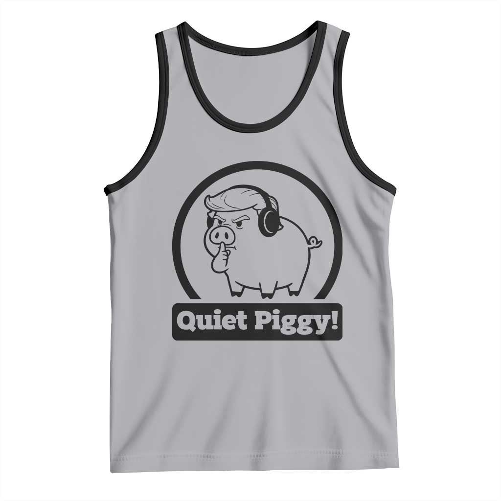 Funny Quiet Quiet Piggy Meme Tank Top Anti Fascist Political Parody Gift TS12 Athletic Heather Black Print Your Wear