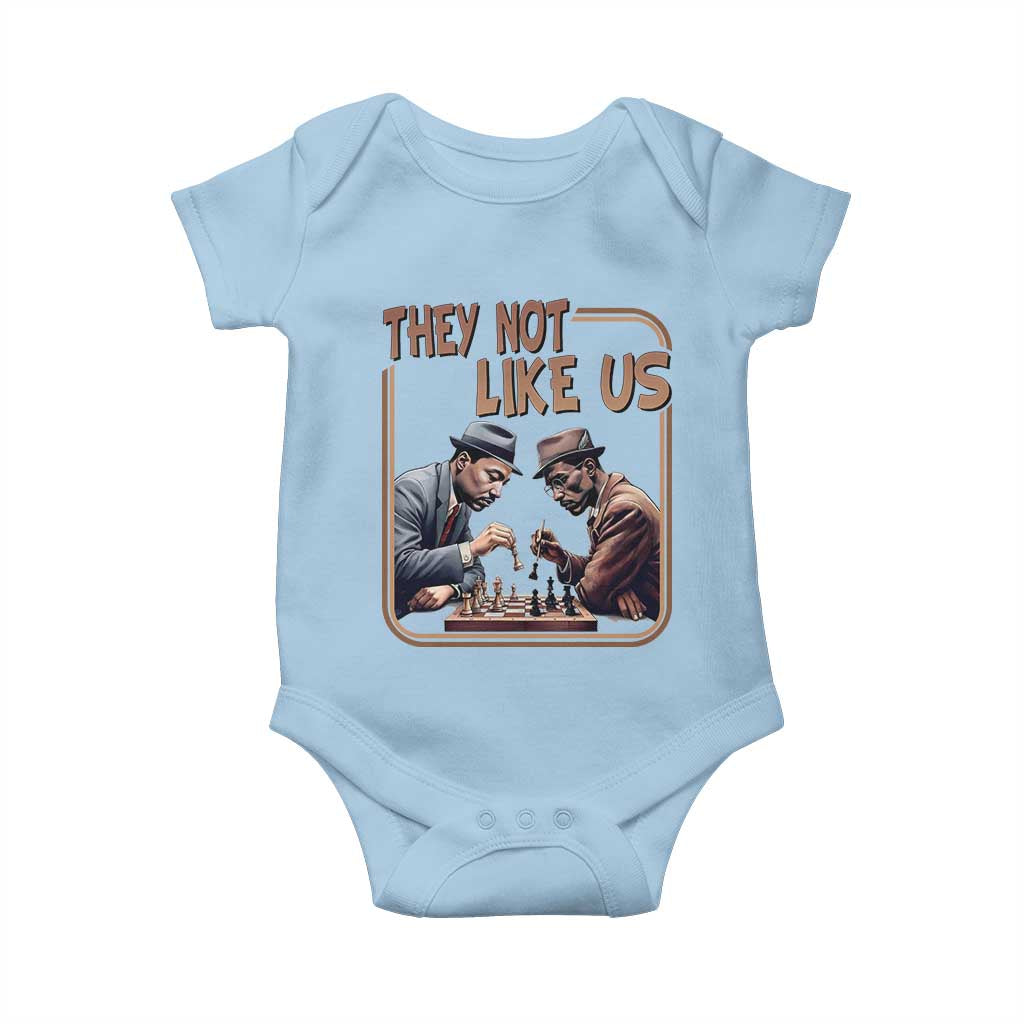 MLK And Malcolm X Baby Onesie They Not Like Us Revolutionary Leaders TS12 Light Blue Print Your Wear
