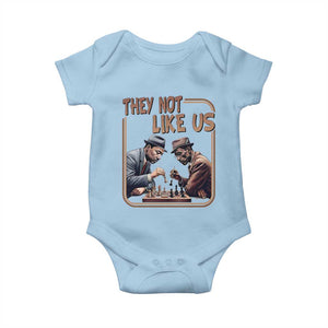 MLK And Malcolm X Baby Onesie They Not Like Us Revolutionary Leaders TS12 Light Blue Print Your Wear