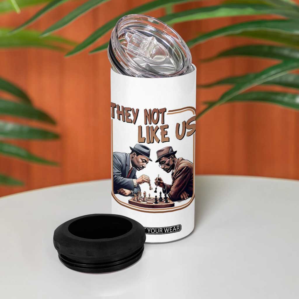 MLK And Malcolm X 4 in 1 Can Cooler Tumbler They Not Like Us Revolutionary Leaders TS12 Print Your Wear