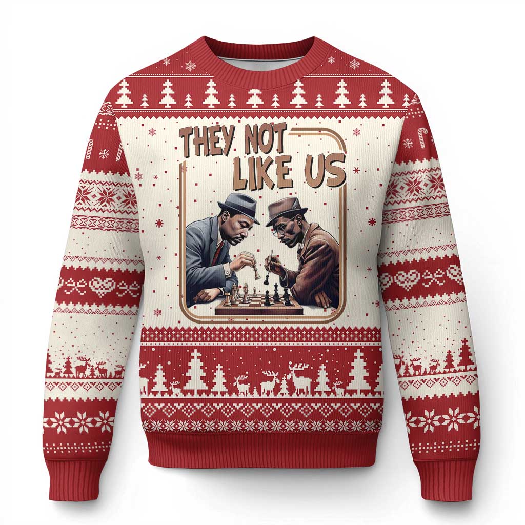 MLK And Malcolm X Ugly Christmas Sweater They Not Like Us Revolutionary Leaders TS12 Beige Red Print Your Wear