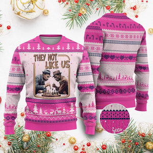 MLK And Malcolm X Ugly Christmas Sweater They Not Like Us Revolutionary Leaders TS12 Hot Pink Print Your Wear
