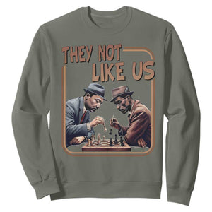 MLK And Malcolm X Sweatshirt They Not Like Us Revolutionary Leaders TS12 Military Green Print Your Wear