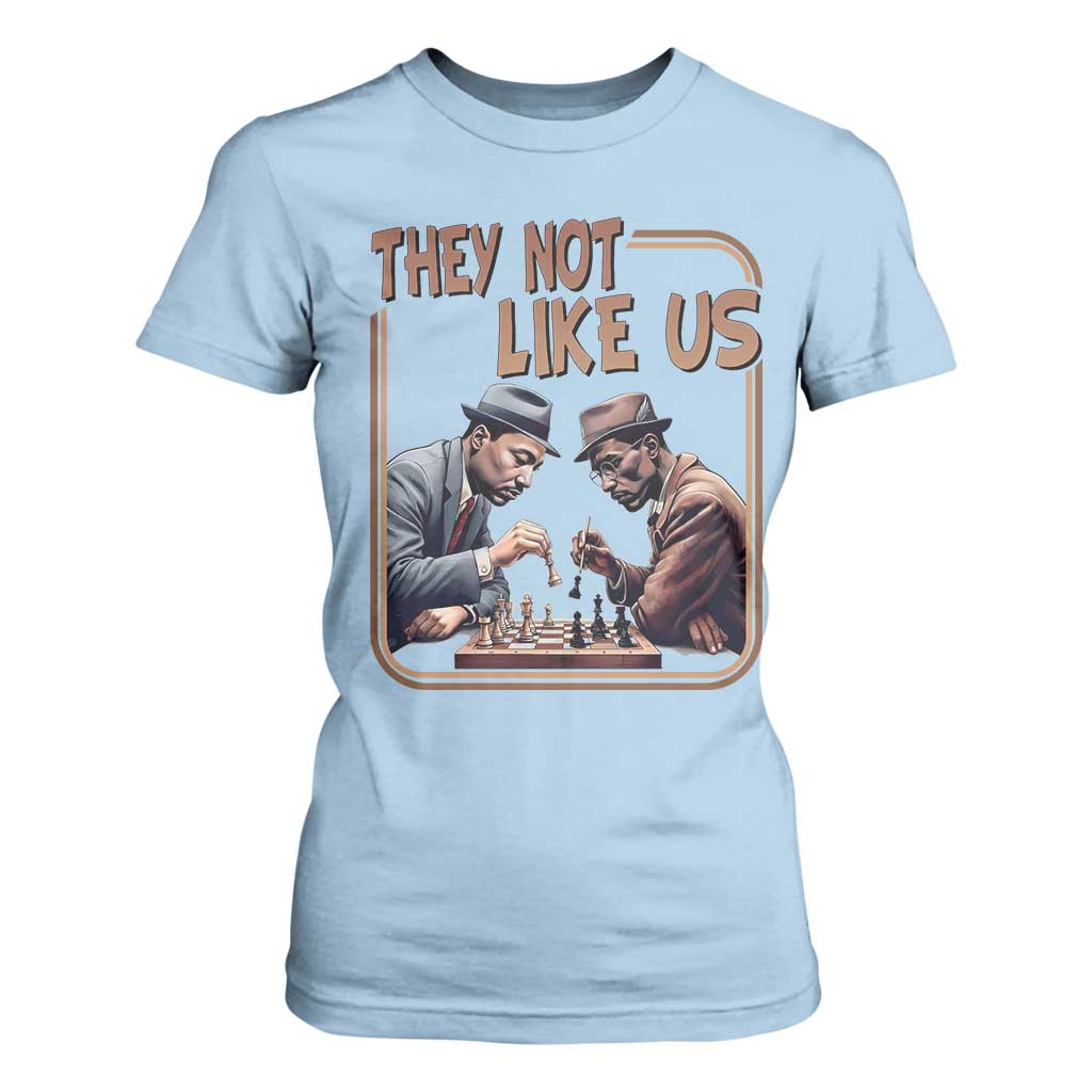 MLK And Malcolm X T Shirt For Women They Not Like Us Revolutionary Leaders TS12 Light Blue Print Your Wear