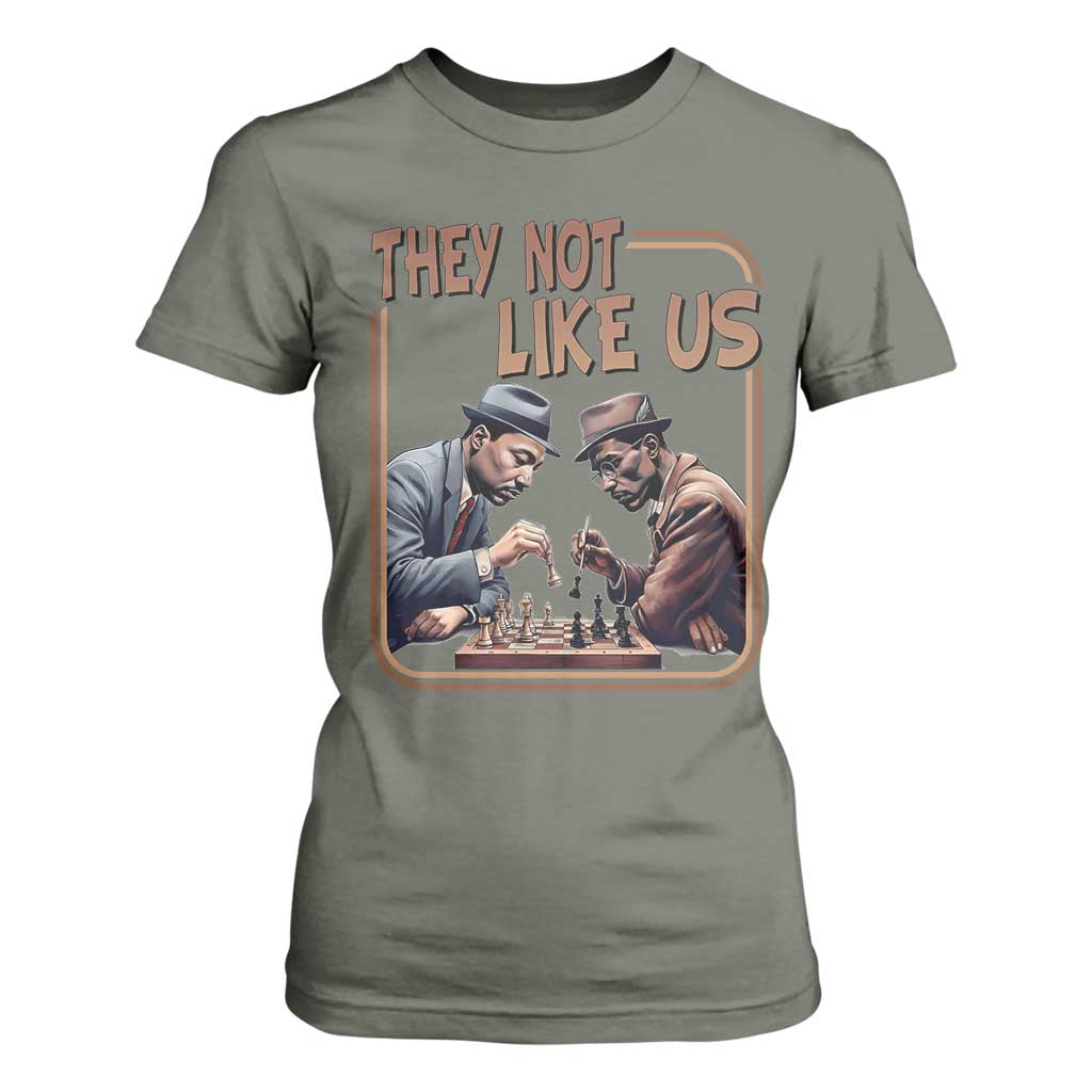 MLK And Malcolm X T Shirt For Women They Not Like Us Revolutionary Leaders TS12 Military Green Print Your Wear