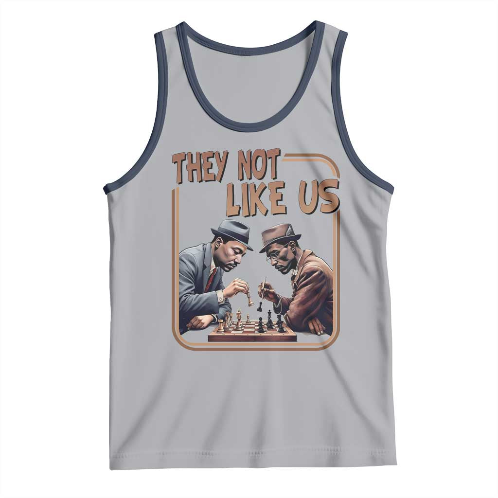 MLK And Malcolm X Tank Top They Not Like Us Revolutionary Leaders TS12 Athletic Heather Navy Print Your Wear