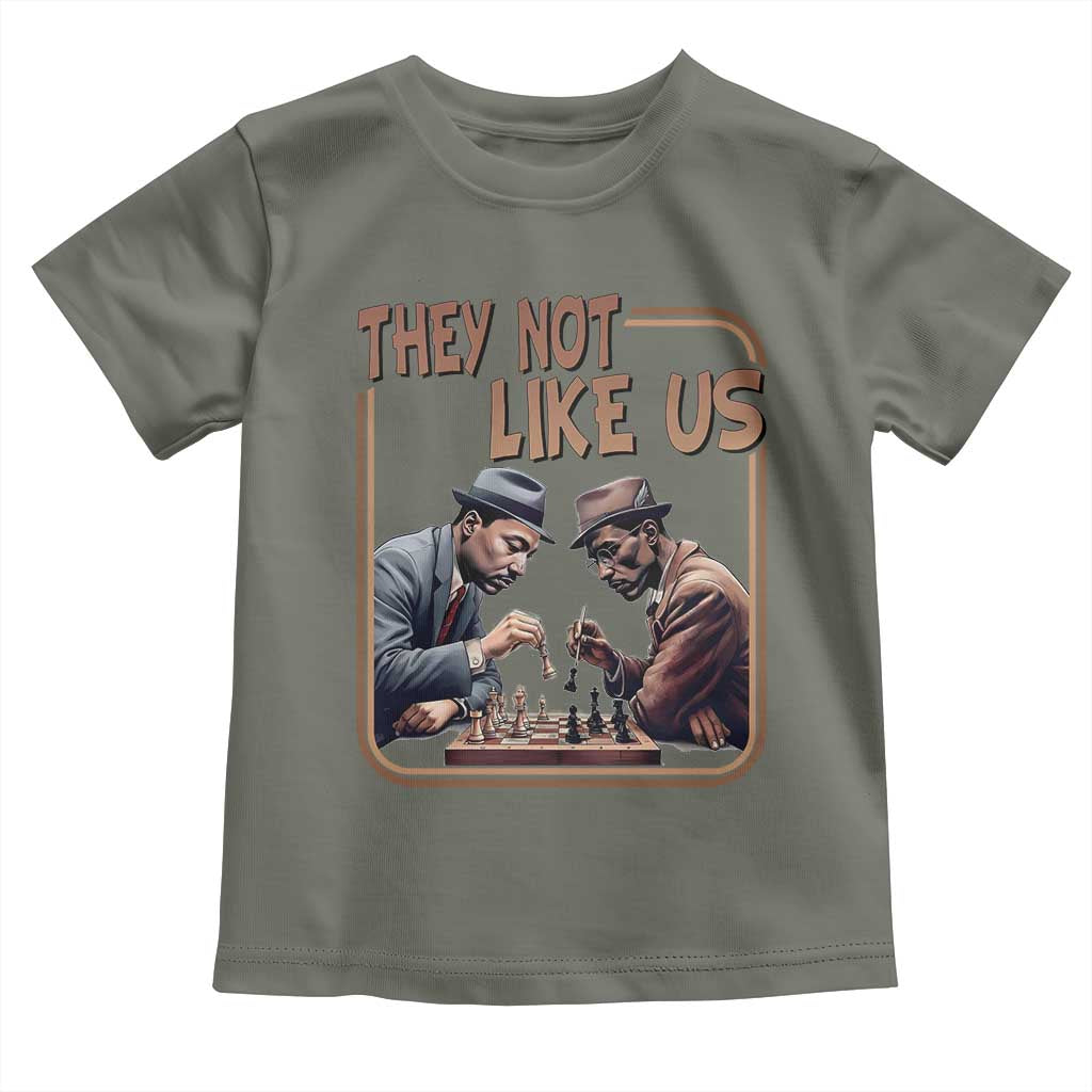 MLK And Malcolm X Toddler T Shirt They Not Like Us Revolutionary Leaders TS12 Military Green Print Your Wear