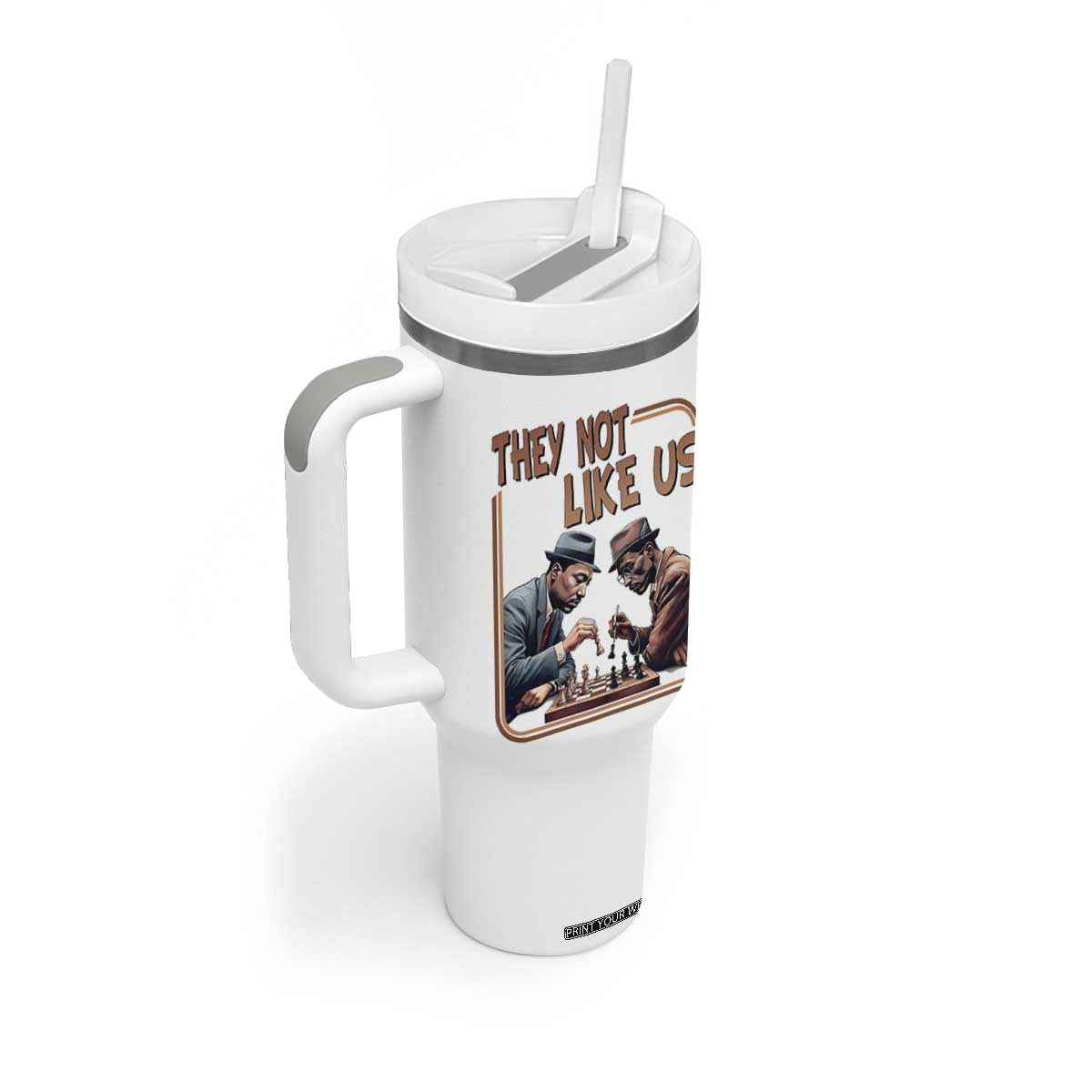 MLK And Malcolm X Tumbler With Handle They Not Like Us Revolutionary Leaders TS12 Print Your Wear