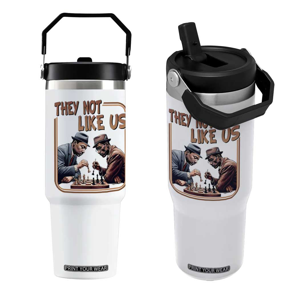 MLK And Malcolm X Flip Straw Tumbler They Not Like Us Revolutionary Leaders TS12 One Size: 30 oz White Print Your Wear