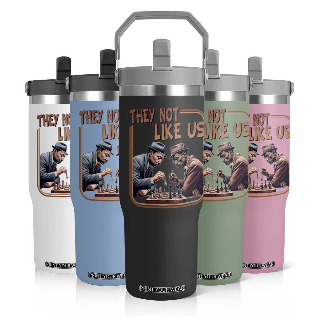 MLK And Malcolm X Flip Straw Tumbler They Not Like Us Revolutionary Leaders TS12 Print Your Wear