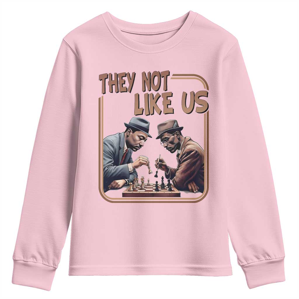 MLK And Malcolm X Youth Sweatshirt They Not Like Us Revolutionary Leaders TS12 Light Pink Print Your Wear