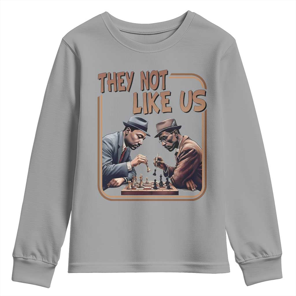 MLK And Malcolm X Youth Sweatshirt They Not Like Us Revolutionary Leaders TS12 Sport Gray Print Your Wear