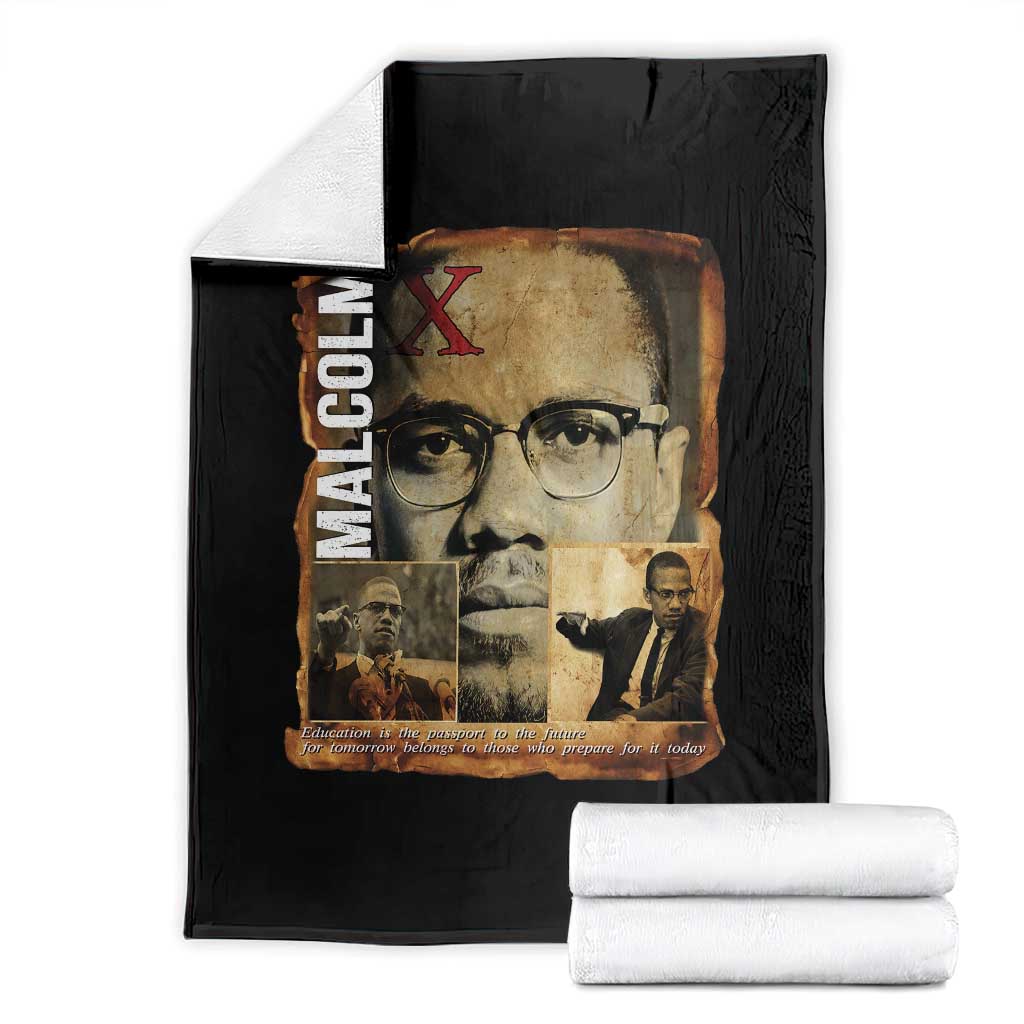 Education Is The Passport To The Future Throw Blanket Malcolm X Quote TS12 Black Print Your Wear