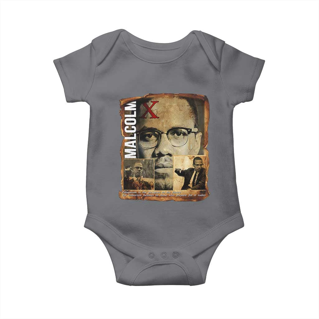 Education Is The Passport To The Future Baby Onesie Malcolm X Quote TS12 Charcoal Print Your Wear