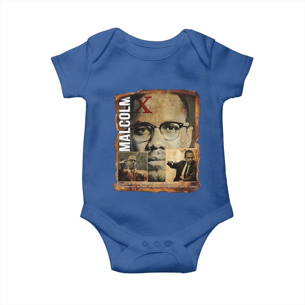Education Is The Passport To The Future Baby Onesie Malcolm X Quote TS12 Royal Blue Print Your Wear