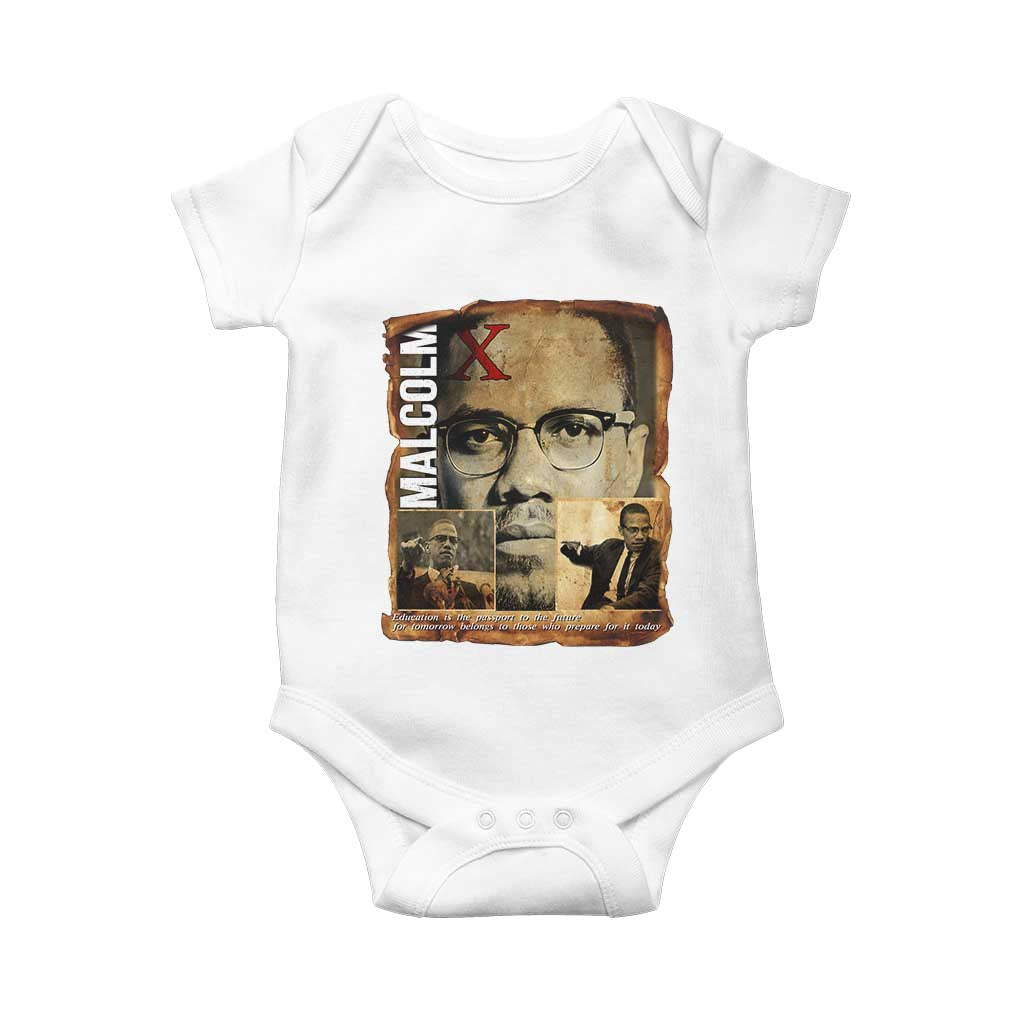 Education Is The Passport To The Future Baby Onesie Malcolm X Quote TS12 White Print Your Wear