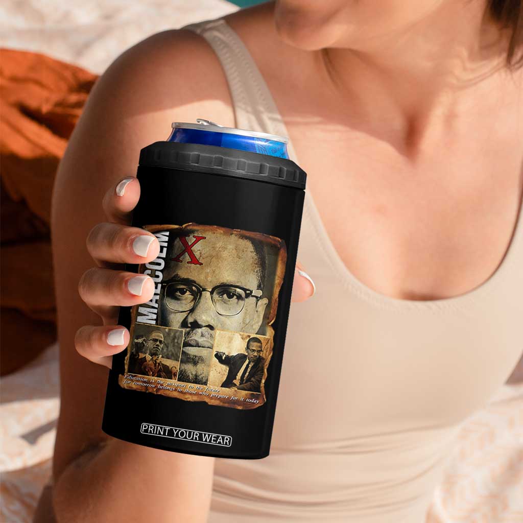 Education Is The Passport To The Future 4 in 1 Can Cooler Tumbler Malcolm X Quote TS12 Print Your Wear
