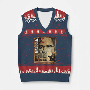 Education Is The Passport To The Future V-Neck Knit Sweater Vest Malcolm X Quote TS12 Navy Red Print Your Wear