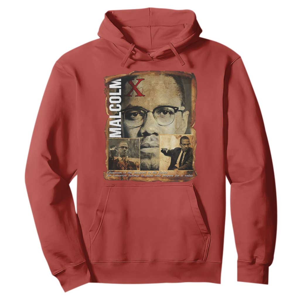 Education Is The Passport To The Future Hoodie Malcolm X Quote TS12 Red Print Your Wear