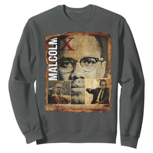 Education Is The Passport To The Future Sweatshirt Malcolm X Quote TS12 Dark Heather Print Your Wear