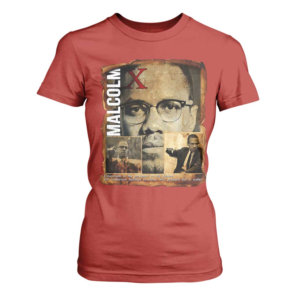 Education Is The Passport To The Future T Shirt For Women Malcolm X Quote TS12 Red Print Your Wear