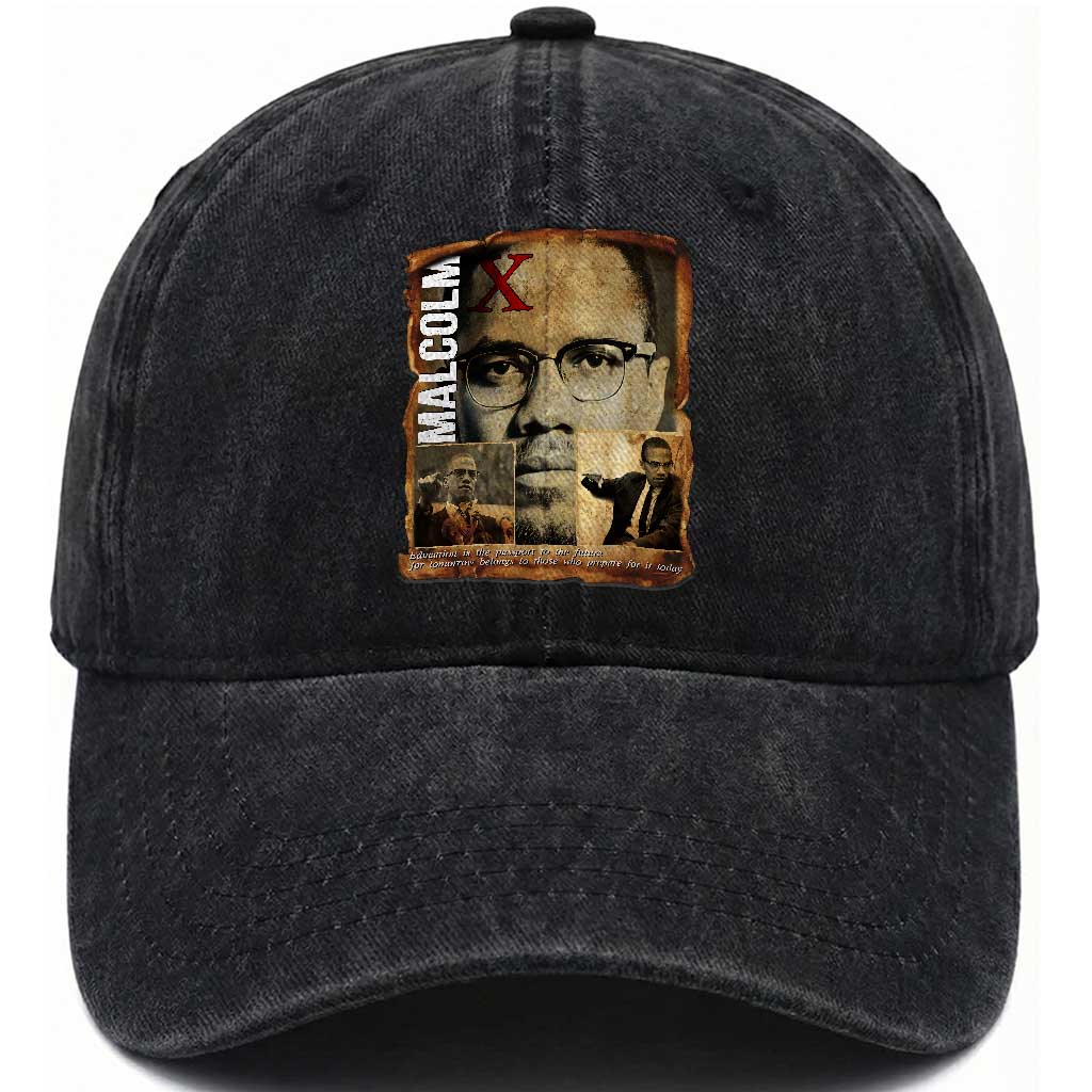 Education Is The Passport To The Future Washed Cotton Baseball Cap Malcolm X Quote TS12 Print Your Wear