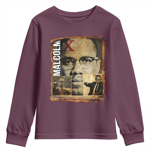 Education Is The Passport To The Future Youth Sweatshirt Malcolm X Quote TS12 Maroon Print Your Wear